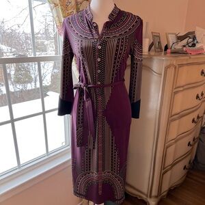 VINTAGE MARA HOFFMAN circa 2010, 100% silk midi dress size S